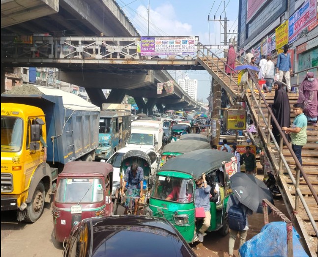 traffic jam যানজট
